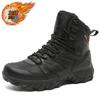 Autumn and winter high-top hiking shoes velvet snow boots thickened warm large cotton shoes large size outdoor field military boots