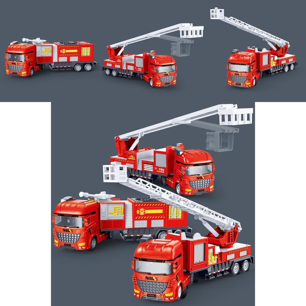 Inertia Large Fire Rescue Truck Toy For Boys With Water Gun And Ladder For Imaginative Play