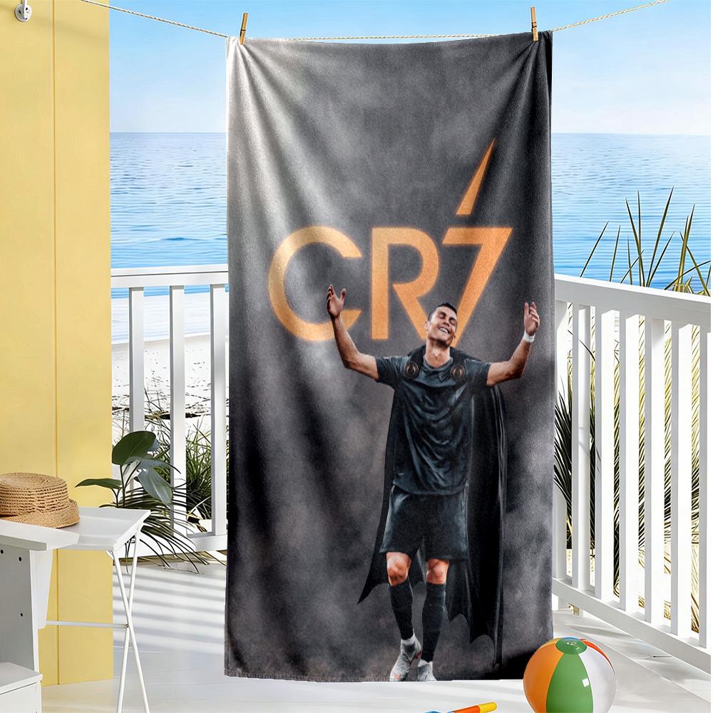 Cr7 Football Legend Beach Towel Quick-Dry Soft Microfiber Comfortable Lightweight Suitable for Swimming, Gym, Camping, Yoga Vacation