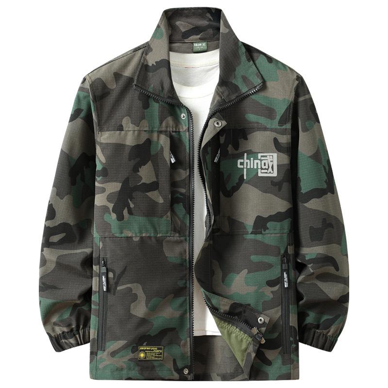 Men's and Women's Camouflage Workwear Set: Reinforced, Wear-Resistant, Breathable, Thickened; Ideal for Spring and Autumn Outdoor Labor Protection.