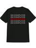 Casual Graphic T-shirt with Bold OK COMPUTER Letter Print - Black/White/Red Color Options