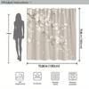 Cherry Blossom Shower Curtain Soft Pink White Beige Background Polyester Machine Washable With 12 Hooks For Bathroom Decor