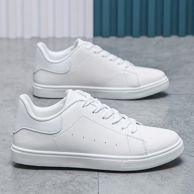 Men's Lace-Up Skate ShoesFashionable Non-Slip White Sneakers Men's Footwear