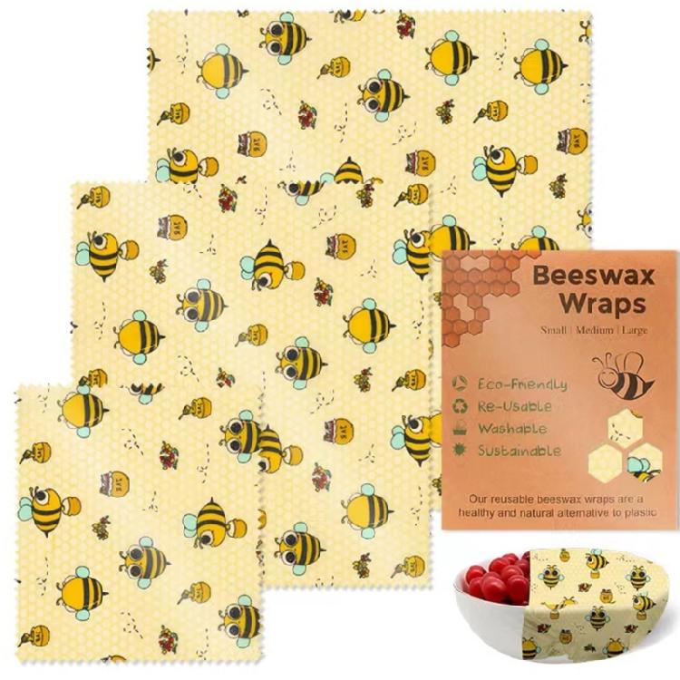 Stylish Beeswaxs Food Wrappers Set of 3 Keeps Food Freshness Naturally Sturdy Cotton Home Accessory for Organization
