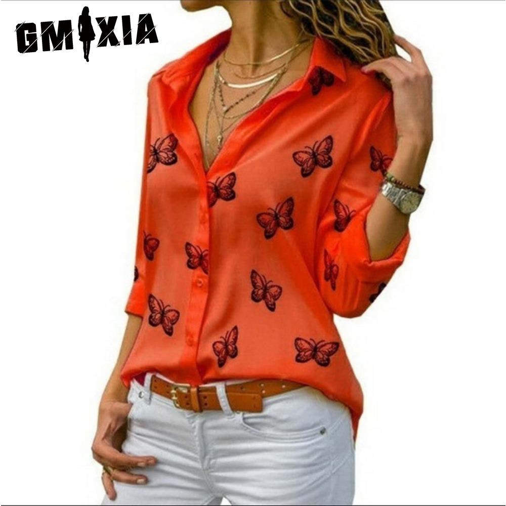 GMXIA Women's Fashion Casual  Long Sleeve POLO Neck Blouses & Shirts