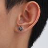 Vnox Gothic Devil Satanic Goat Satan Stud Earrings for Men Boys, Vintage Stainless Steel Star Demon Baphomet Earrings Jewelry