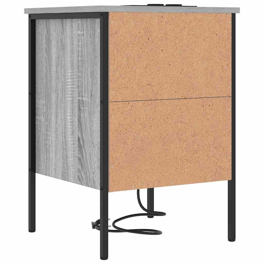 Nightstand Set of 2 Grey Sonoma 42 x 41 x 61 cm Particleboard