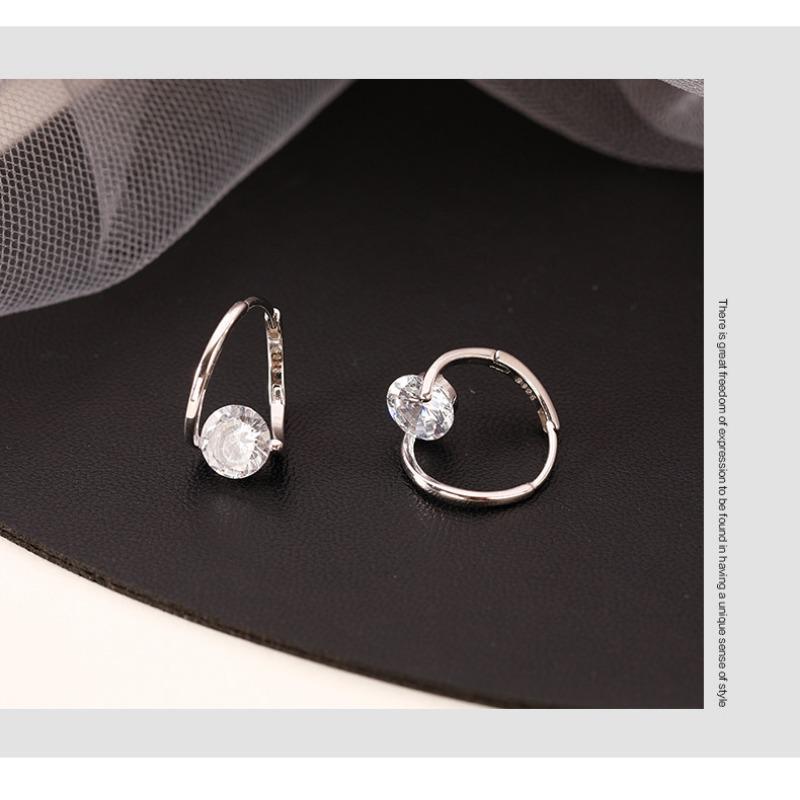 925 Sterling Silver Zircon Earrings for Women, Fashionable and Exquisite Trendy Earrings, Earrings, Light Luxury Korean Style Earrings