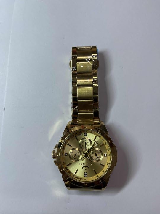 JewelryWe Men's Wristwatch, Formal Business, Round Dial Analog Display Quartz Watch, Exquisite Fashion, Gold