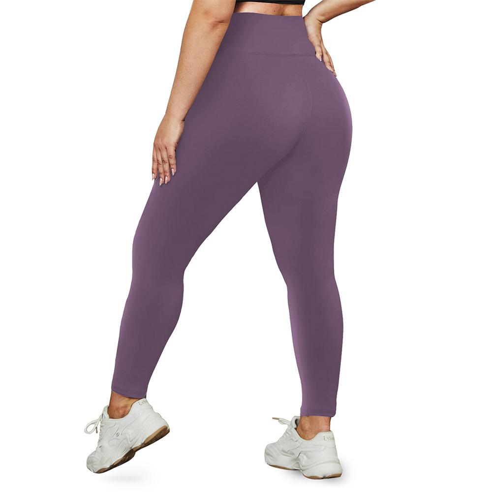Leggings Übergröße Yogahose Fitnessfreundlich Hochtailliert Nacktgefühl Po-Hebend Laufen Sportleggings