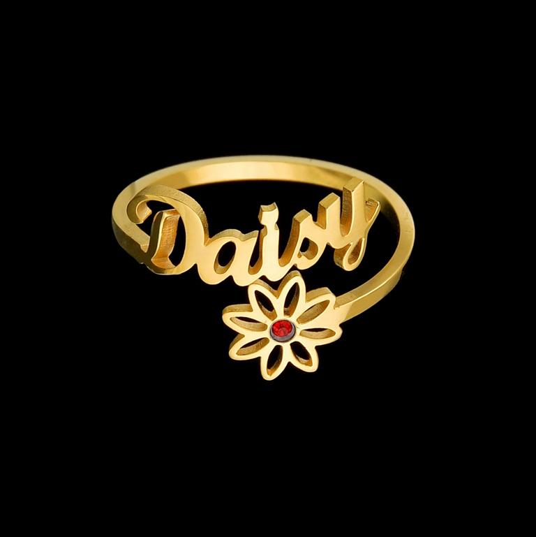 Atoztide Personalized Custom Names Rings for Women Stainless Steel Adjustable Heart Butterfly Letter Wedding Jewelry Gifts