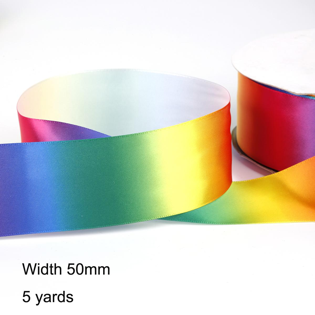 

Шелковистые ленты в крупный рубчик градиентного цвета, украшения для свадьбы, фестиваля, вечеринки, бант, открытка, подарочная упаковка, принадлежности 50mm