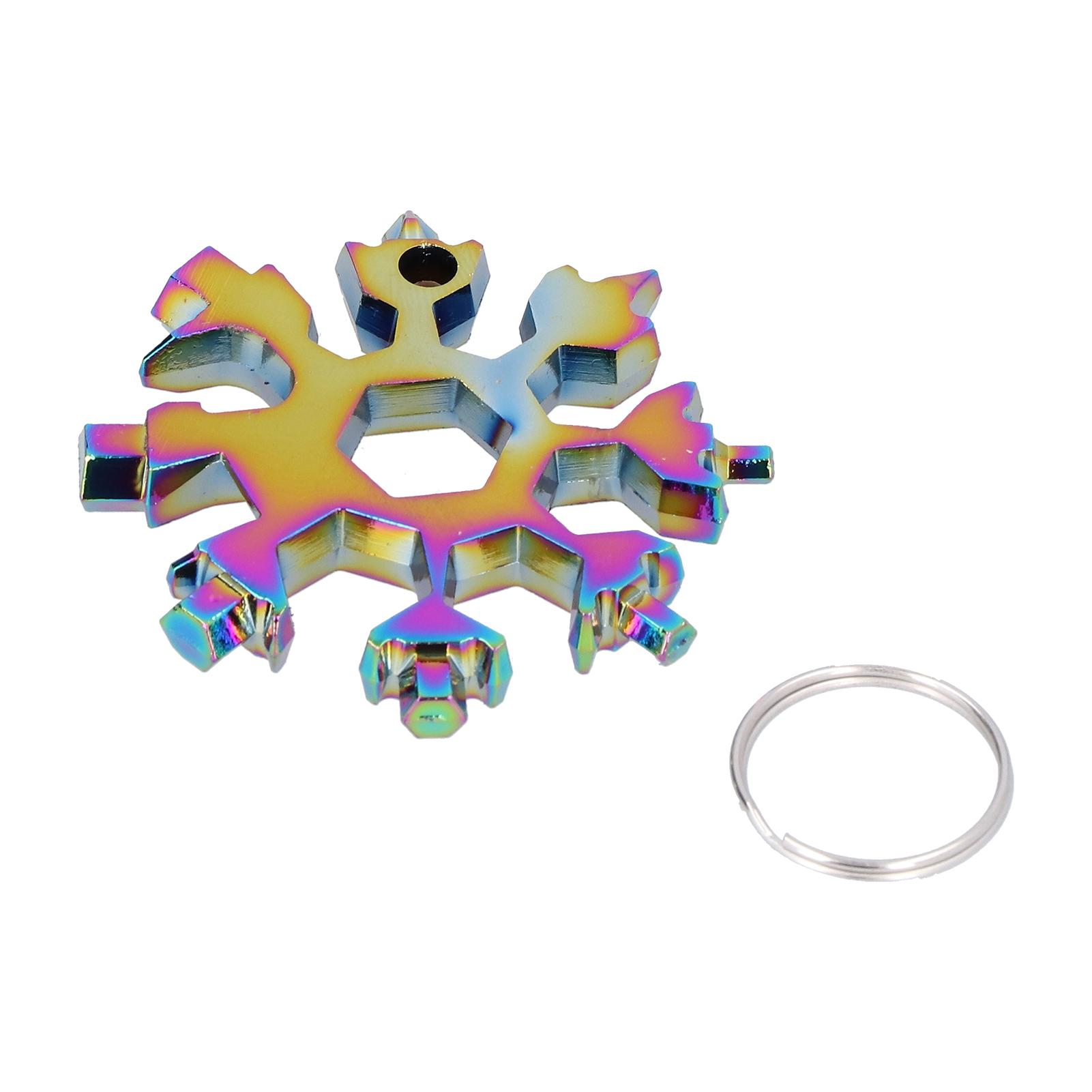 

Многофункциональный инструмент «Снежинка» из нержавеющей стали 18 в 1, шестигранный ключ с брелоком, разноцветный