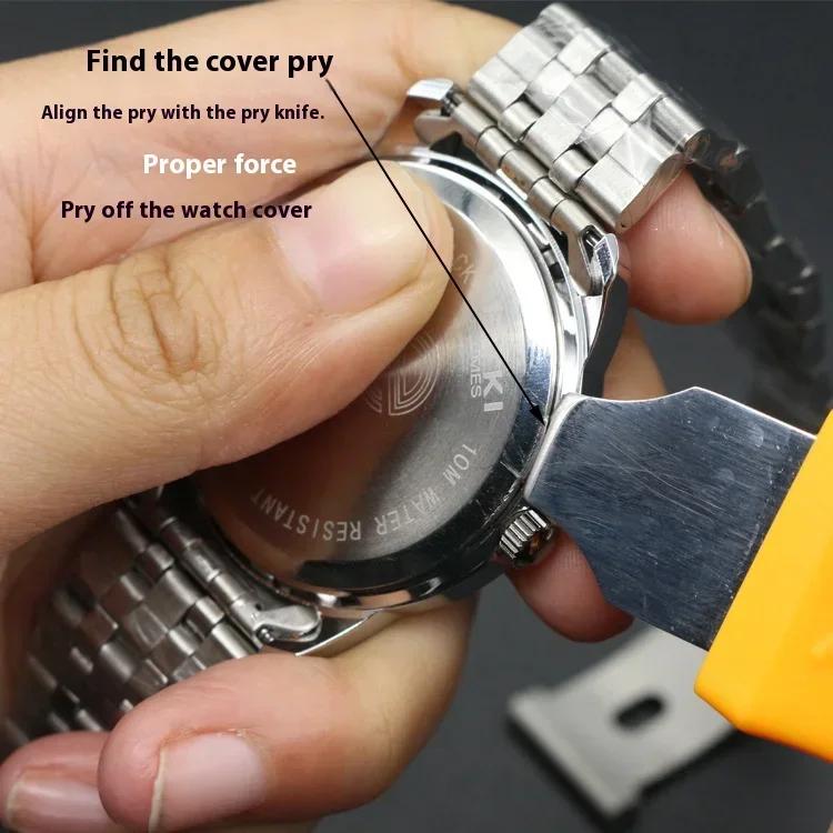 Adjustable Watch Back Case Opener Stainless Steel Wrench Type Back Remover Watchmaker Tool For Battery Replacement Watch Repair