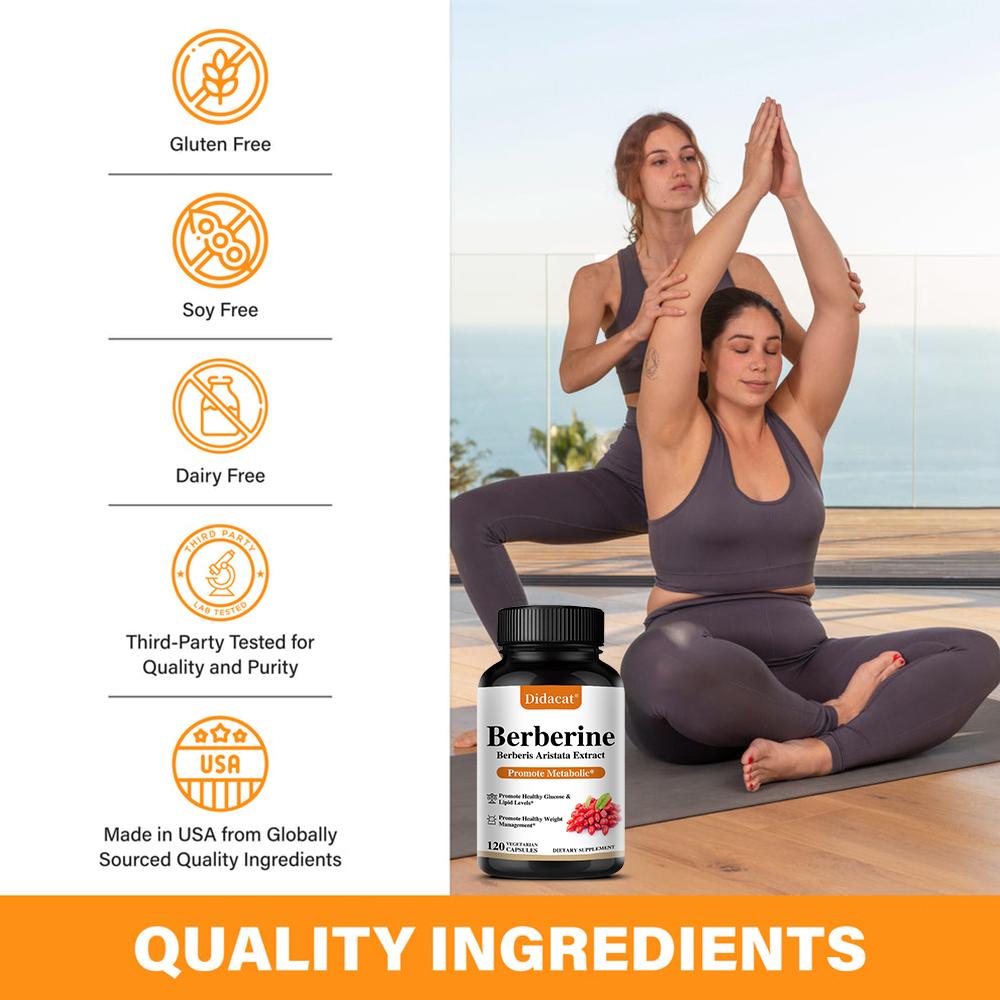 Berberin HCl 500 mg Nahrungsergänzungsmittel, 120 Kapseln mit Kräuterextrakten pro Flasche