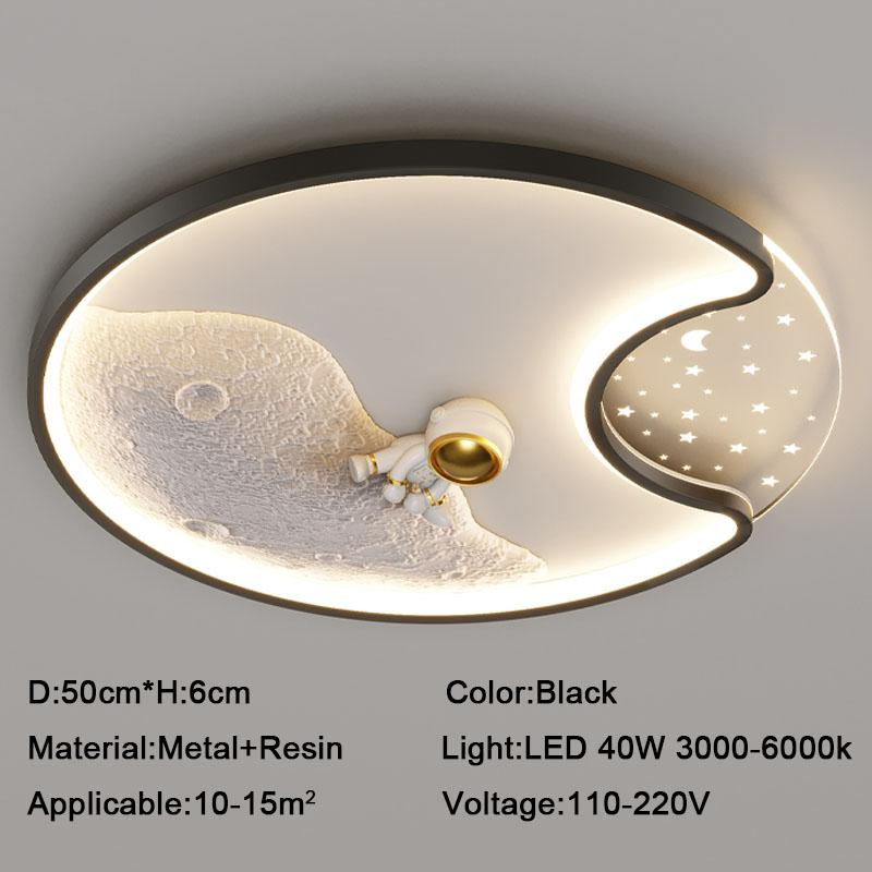 2025 New Round LED Ceiling Light for Children Creative Home Moon Astronaut Light Dreamy Bedroom Girl Kewei Princess Light