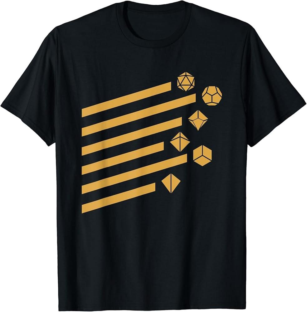 Minimalist Polyhedral Dice Set Retro D20 Nerdy TShirt Unisex T-Shirt S