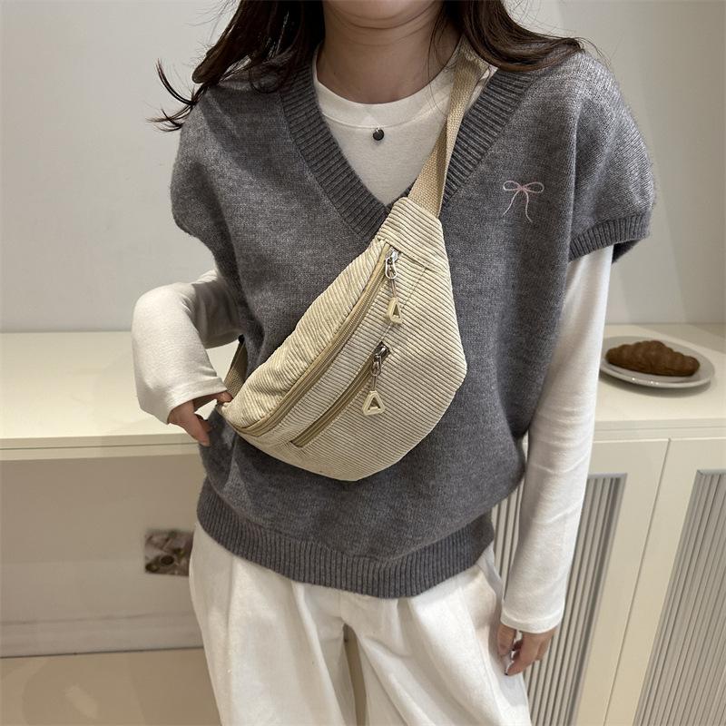 Lightweight Waist Bag New Style Velvet Casual Ladies Multi Purpose Crossbody Bag Versatile Fashion Simple Breast Bag Cycling Bag