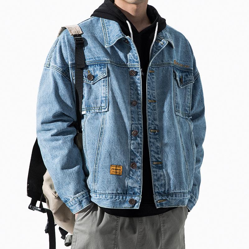 Men's Trendy Plus Size Denim Workwear Jacket - Versatile for Spring and Autumn