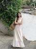 V-neck heavy industry lace crochet vest dress women's summer new waist and thin A-shaped long dress