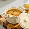 Ins-Style Striped Ceramic Stew Bowls (Set of 2)