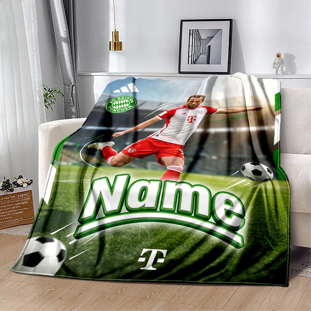 German Football Crest Personalized Text Blanket Lightweight Customizable Blanket Comfortable Throw For Sofa Office Chair Bedding Home Decor