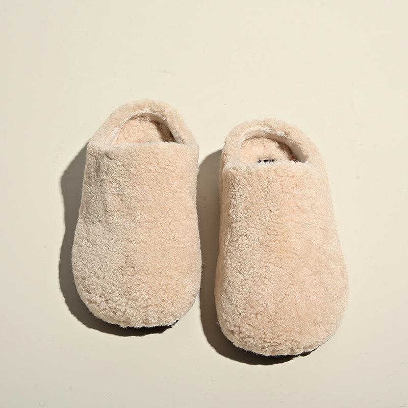 

2025 new wool shoes women s autumn and winter outer wear velvet lamb wool women s shoes flat plush shoes Doudou shoes women 35