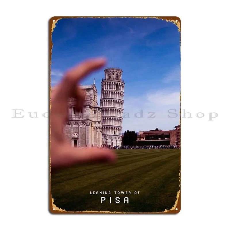 Leaning Tower Of Pisa Metal Signs Club Bar Wall Decor Wall Mural Personalized Plaques Tin Sign Poster 20x30cm(7.8x11.8inch)