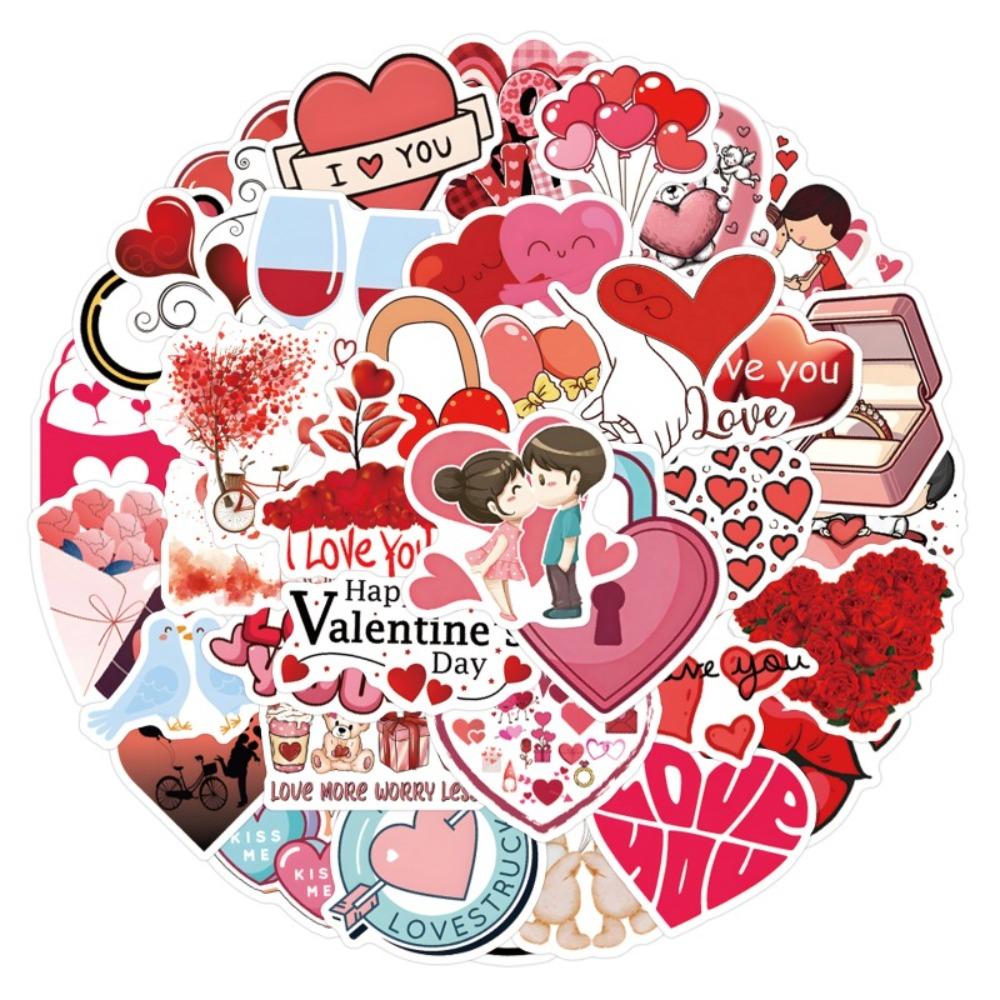 57Pcs Couple Love Graffiti Stickers Suitcase Water Cup Stationery Mobile Phone Scooter Laptop Refrigerator Decoration Diy Decals