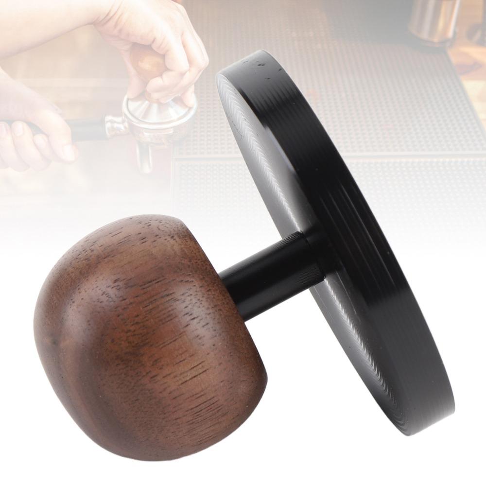 Spherical Wooden Handle Coffee Tamper Aluminum Alloy Coffee Tamping Tool  Coffee Making