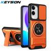 KEYSION Magnetic Phone Case for VIVO Y04 Y04s Y29s Y29t 5G Slide Camera Protection Upright Kickstand 360° Ring Shockproof Cover