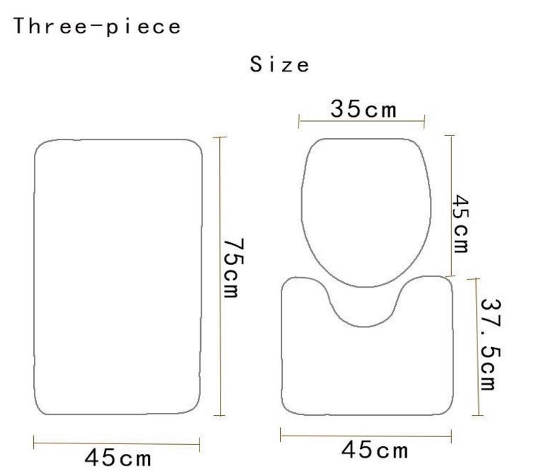 Modernes nordisches Design Marmor Toilette Dreiteilige Bodenmatte Türmatte Badezimmerteppich