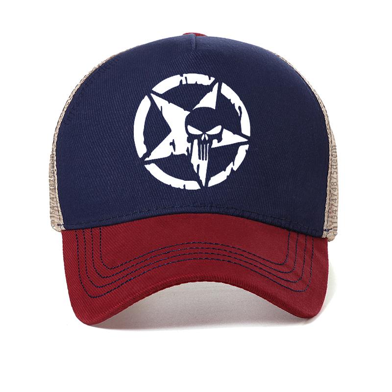 New Mesh breathable hat men Punisher Baseball Cap outdoor Fishing Caps Men Outdoor Oscar Mike Freedom Edition Army Casquette Hat