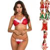 Luxurious Women Sexy Lingerie Red Babydoll Nightwear Santa Christmas Sleepwear G-string Set