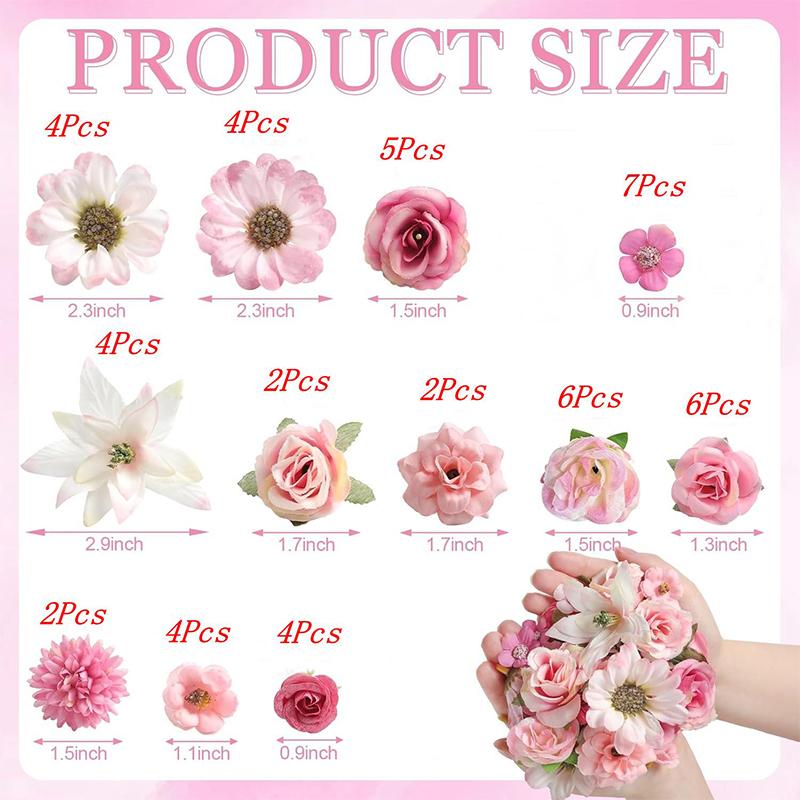 50PCs Mini Artificial Daisy Peony Flower Heads Silk Fake Flowers for Home Dceor Wedding Decoration Craft Wreath Gifts Accessory
