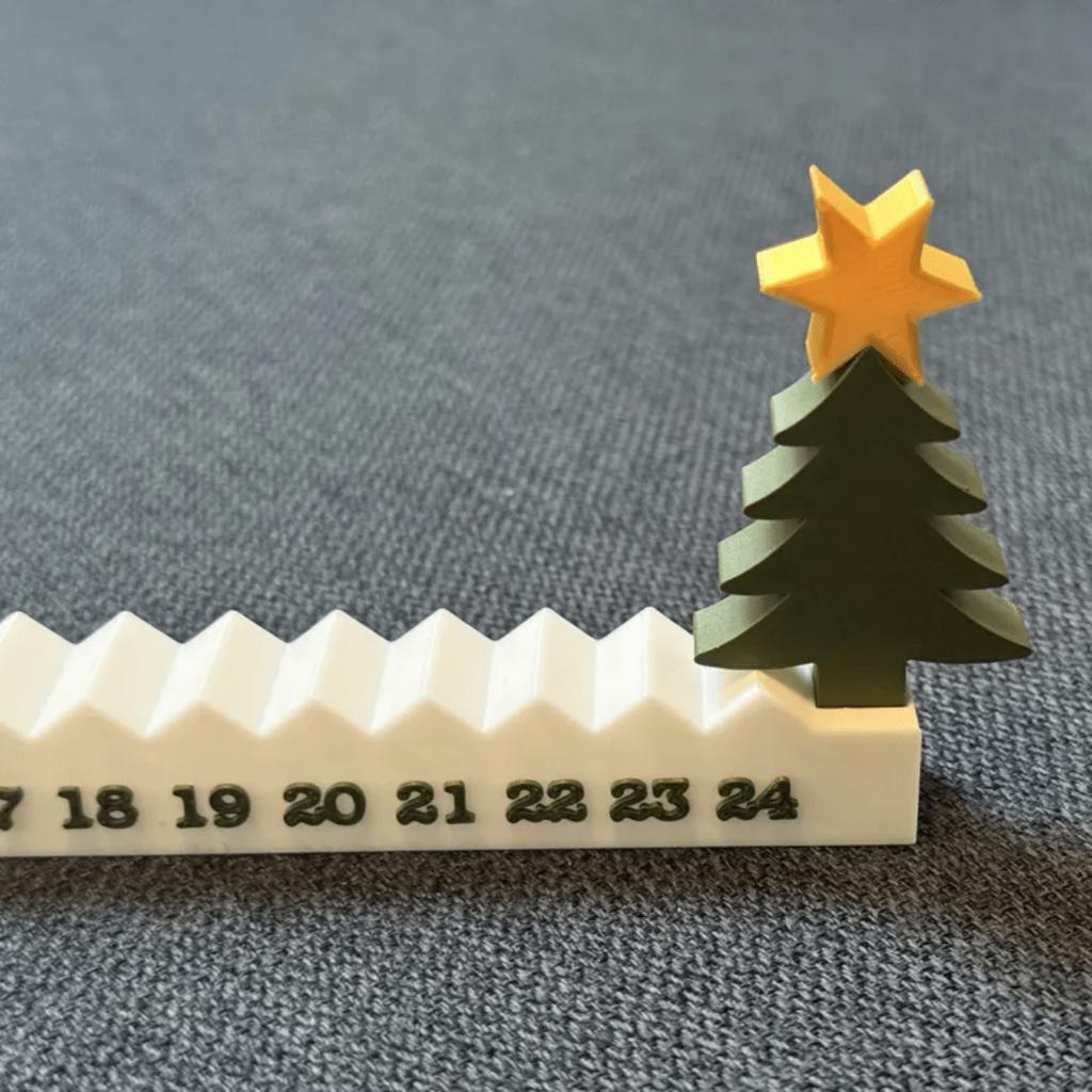 24-Day Christmas Countdown Calendar Starry Sky Christmas Tree Desktop Ornament Holiday Tabletop Decoration