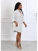 European and American Women's Solid Color Sequin Loose Shirt Dress