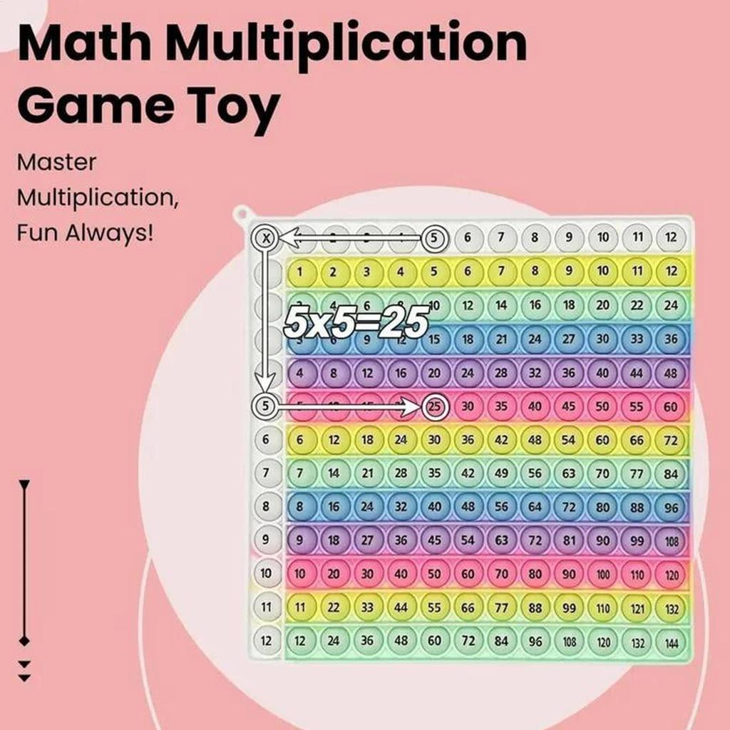 Silicone Interactive Math Learning Toy Number Counting Board Kids Sensory Fidget Game Mathematics Multiplication Chart Game