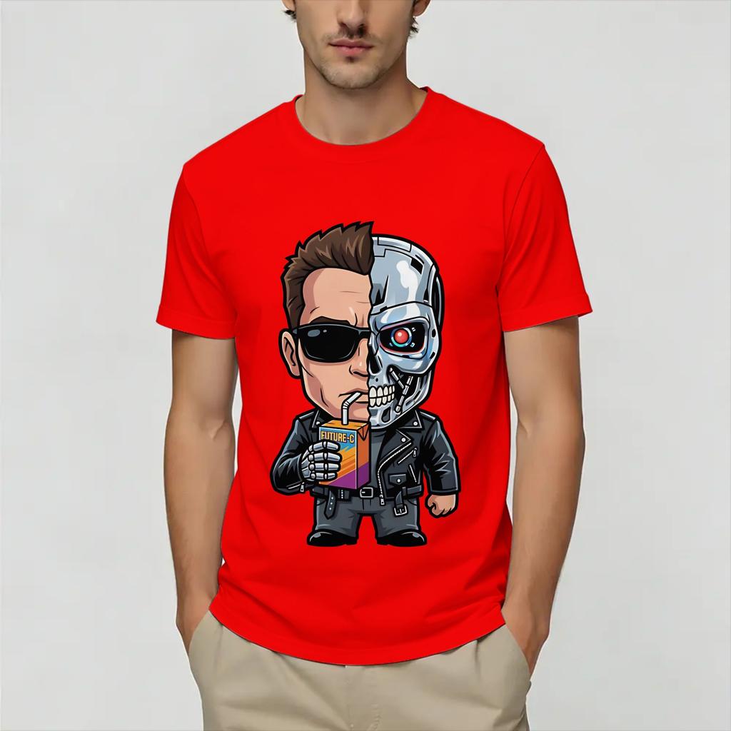 Terminator 80s Unisex T Shirt Funny Tee Shirt Short Sleeve Round Neck Tshirt Cotton Birthday Present Tops