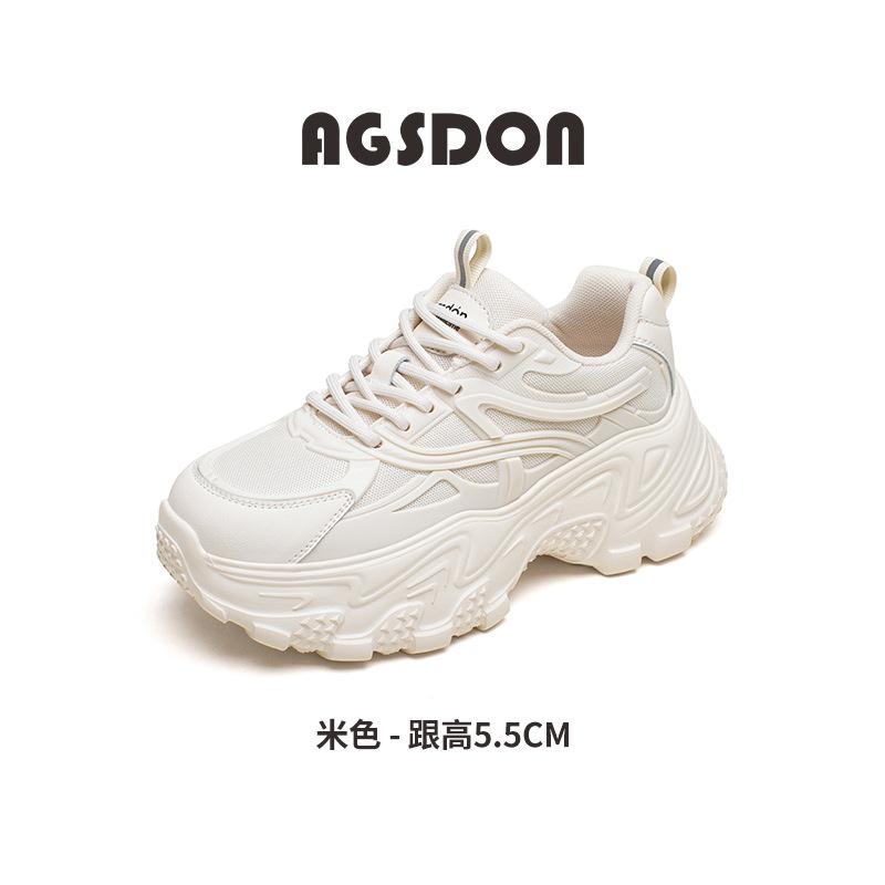 Augustine dad shoes new winter mesh casual little white sports shoes thick sole light and small feet 35