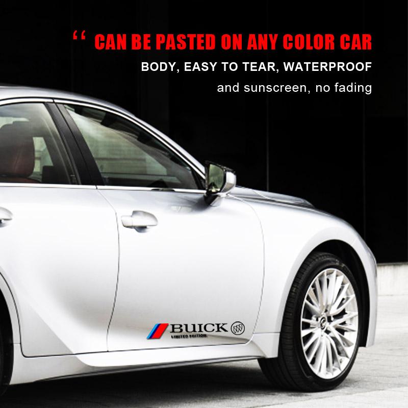 2pcs Car 3D Stickers Auto Side Body Sports Sticker Decals Car Accessories For Buick Encore Regal Lacrosse Enclave Avenir Cascada GL8 Envision Anthem