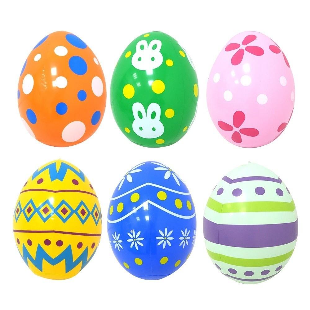 Safe Easter Inflatable Rabbit Cute Reusable Easter Rabbit Eggs Balloon Cartoon Waterproof Easter Rabbit Ornament Kids Gift