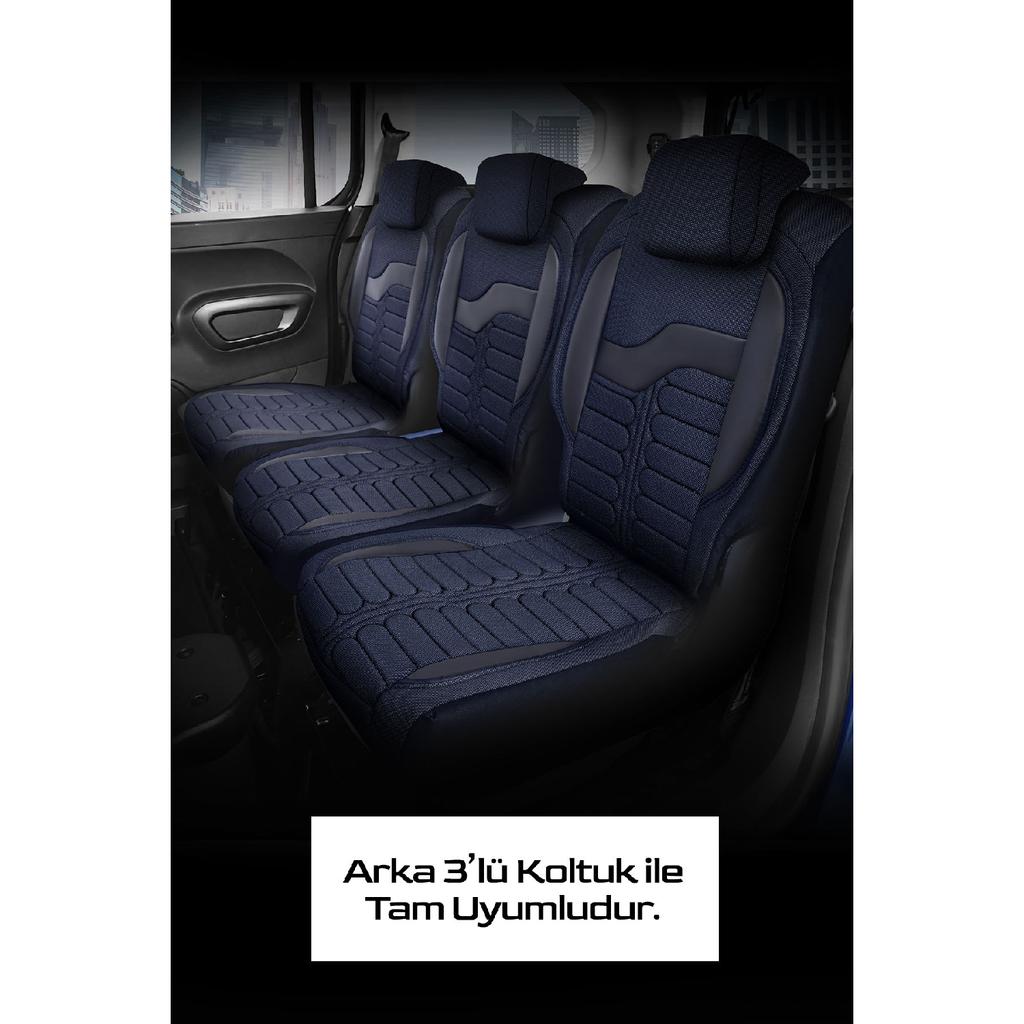 Panda Chile Series British Jacquard Fabric Peugeot Rifter Compatible Car Seat Cover - Full Set Compatible for All Vehicles Universal