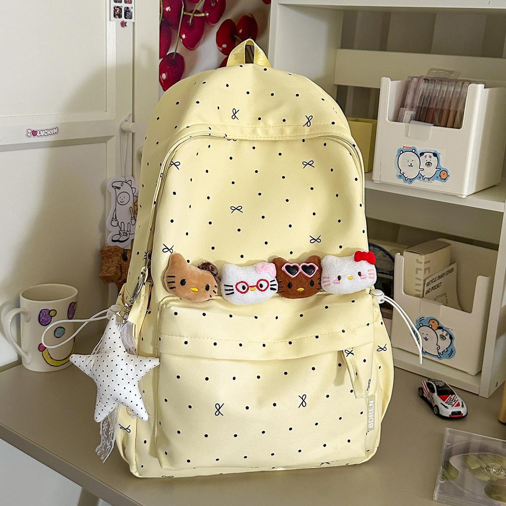 Schulrucksack1011 neuer Pünktchen-Hundert-Türme frisch und süß große Kapazität geeignet für Mädchen der Mittel- und Oberstufe Herz-Atmosphäre Rucksack