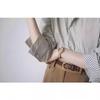 Temperament striped long-sleeved shirt top women's spring and autumn design sense Korean version is careful to look thin and stack to wear chic shi
