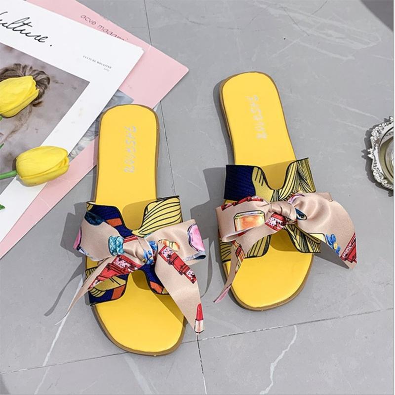 Stylish Women's Bow Sliders Silky Butterfly Sandals Perfect For Summer Beach Parties
