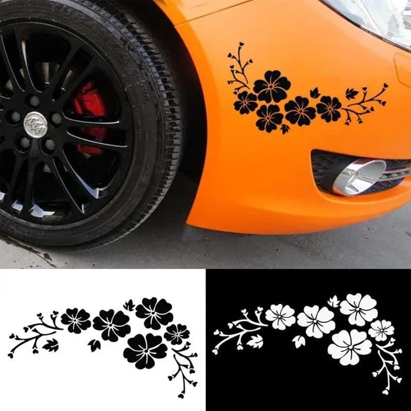 20/30/40cm Car Flower Blossom Decal Stickers Auto Window Bumper Door Scratch Cover Decals Car Motorcycle Vinyl Stickers Decor