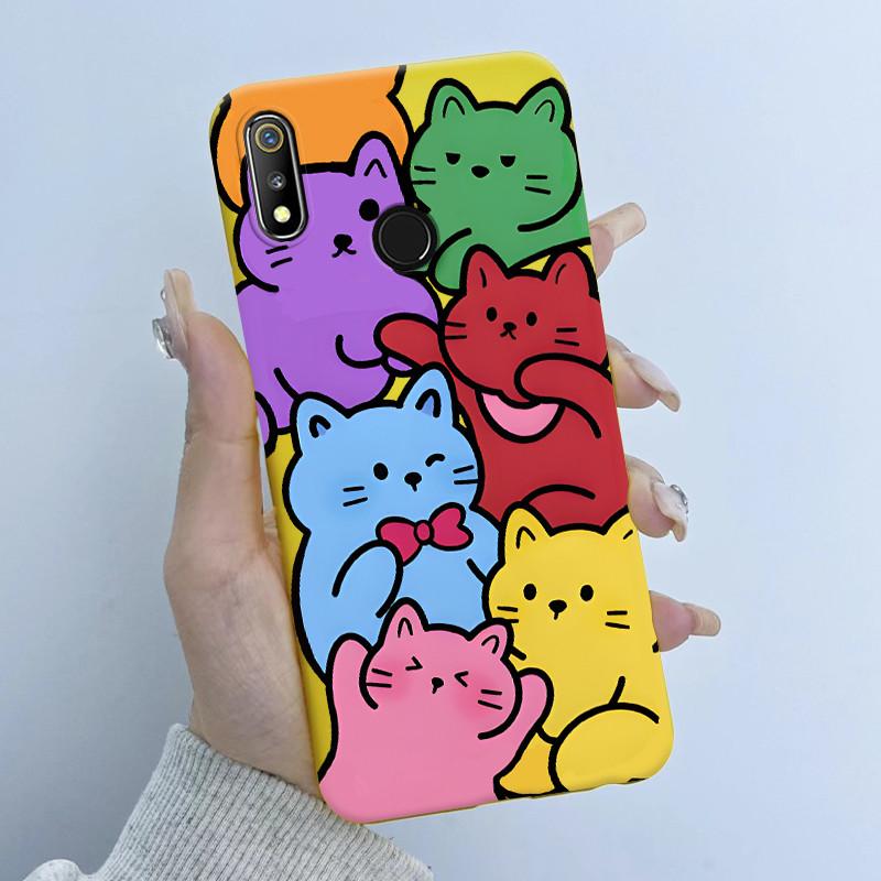 For Realme 3 3i 3Pro Phone Case Butterfly Flower Girl Design Soft Silicone TPU Back Housing for Oppo Realme 3 Realme3 Pro Covers