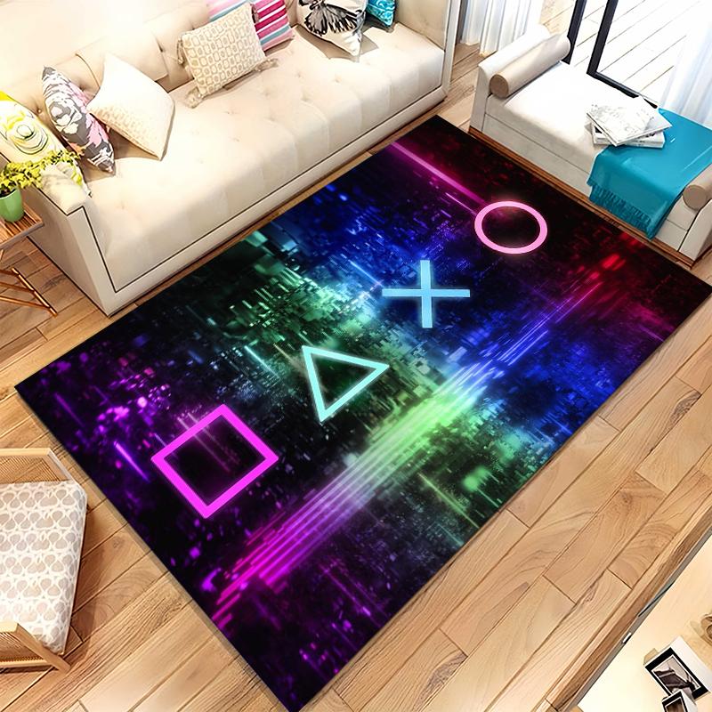 Cartoon Game Gamer Zone Controller Logo Living Room Non-Slip Area Rug Soft Carpet for Bedroom Playroom Sofa,Home Decor Doormat