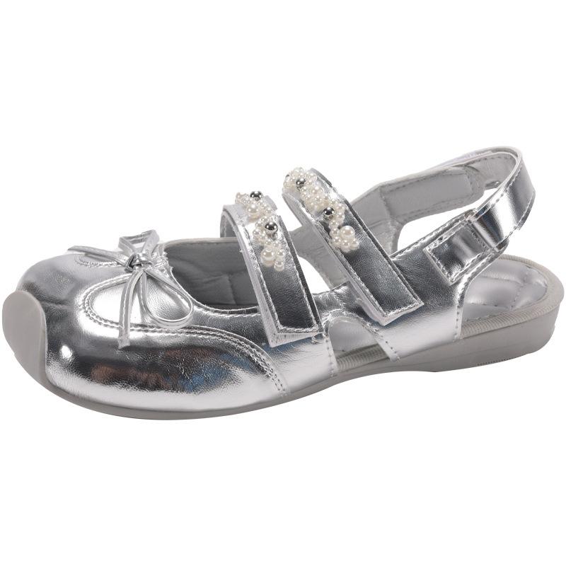 

Французские ретро балетки-бабочки серебристые женские 2025 новые из мягкой кожи с квадратным носком туфли Мэри Джейн на плоской подошве 35 серебряный